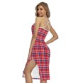 thumbnail image 2 of 4Th Of July American Plaid Printed Cross Back Cami Dress, American Flag Fashion Summer Maxi Sexy Casual Dress For Women. Gifts For Us Independence Day, 4Th Of July, 2 of 4