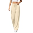 thumbnail image 2 of Qiggri Wide Leg Sweatpants for Women Loose Baggy Casual Drawstring Sweatpants with Pockets Fashion Daily Streetwear Trousers Summer Fall XL, 2 of 6