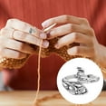 thumbnail image 2 of Adjustable Crochet Kit With Tension Ring Finger Guard Thimble And Yarn Winder Tools For Beginner Knitting, 2 of 10