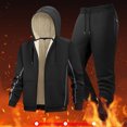 thumbnail image 6 of Zedker Mens Hoodies Tracksuit Fleece Lined Zip Up Hoodie Suits Warm Winter Jackets Casual Long Sleeve Sweat Suits Black Plus L, 6 of 9