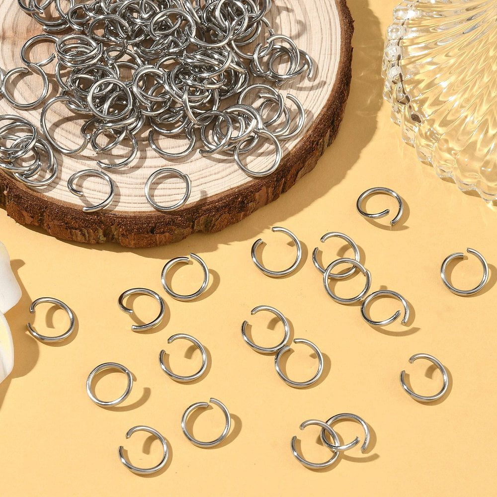 Resistant 304 Stainless Steel Open Jump Rings Stainless Steel Color 10x1.2mm Inner Diameter: 7.6mm DIY