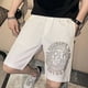 thumbnail image 2 of Pantalones cortos con estampado gráfico para hombre, pantalones cortos de anime para hombre, negros, de secado rápido, informales, elegantes, estilo Y2k, ropa de calle de verano de los años 90, pantal, 2 of 5