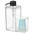 thumbnail image 4 of mDesign Plastic Bathroom Mouthwash Pump and Cup Holder - Clear/Matte Black, 4 of 4