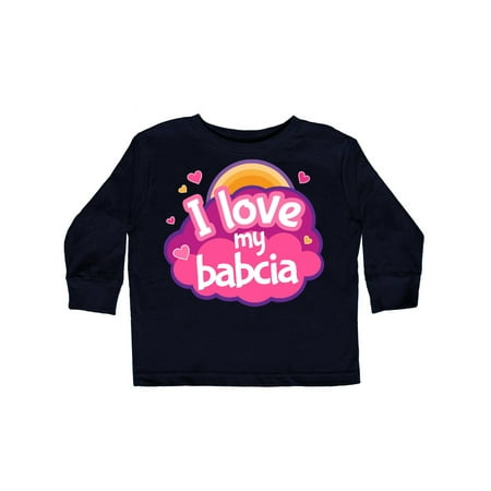 

Inktastic I Love My Babcia Girls Gift Toddler Toddler Girl Long Sleeve T-Shirt