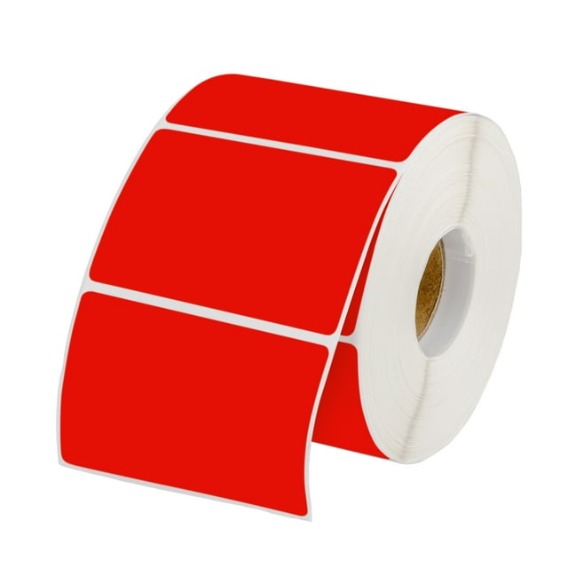 Muka 800 Pcs Étiquettes Thermiques Rouges 1.5 Pouces x 2.25 Pouces Étiquettes de Couleur pour Codes-Barres, Adresse, Envoi, Compatibles avec Imprimante d'Étiquettes Thermiques