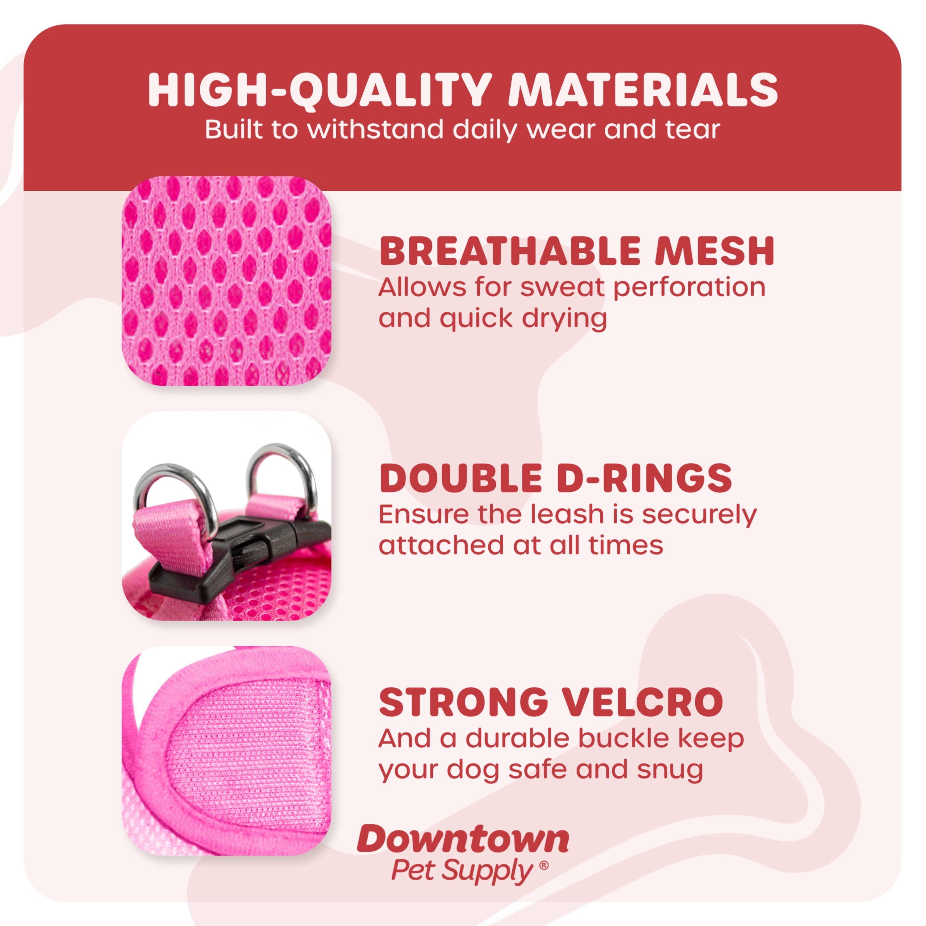 Downtown Pet Supply Step In Dog Harness No Pull, X-Large, Pink