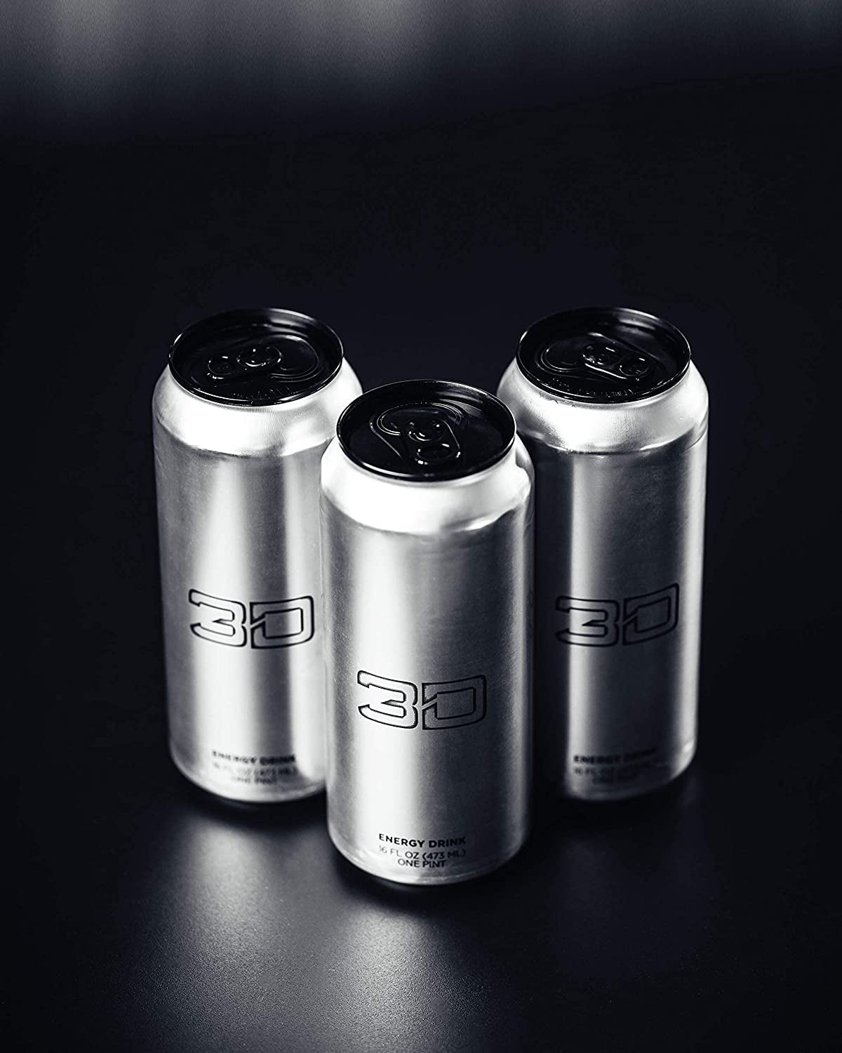 3D Energy Drink | Caffeine, Zero Sugar, 16 Fluid Ounce | 12 Pack (Chrome)