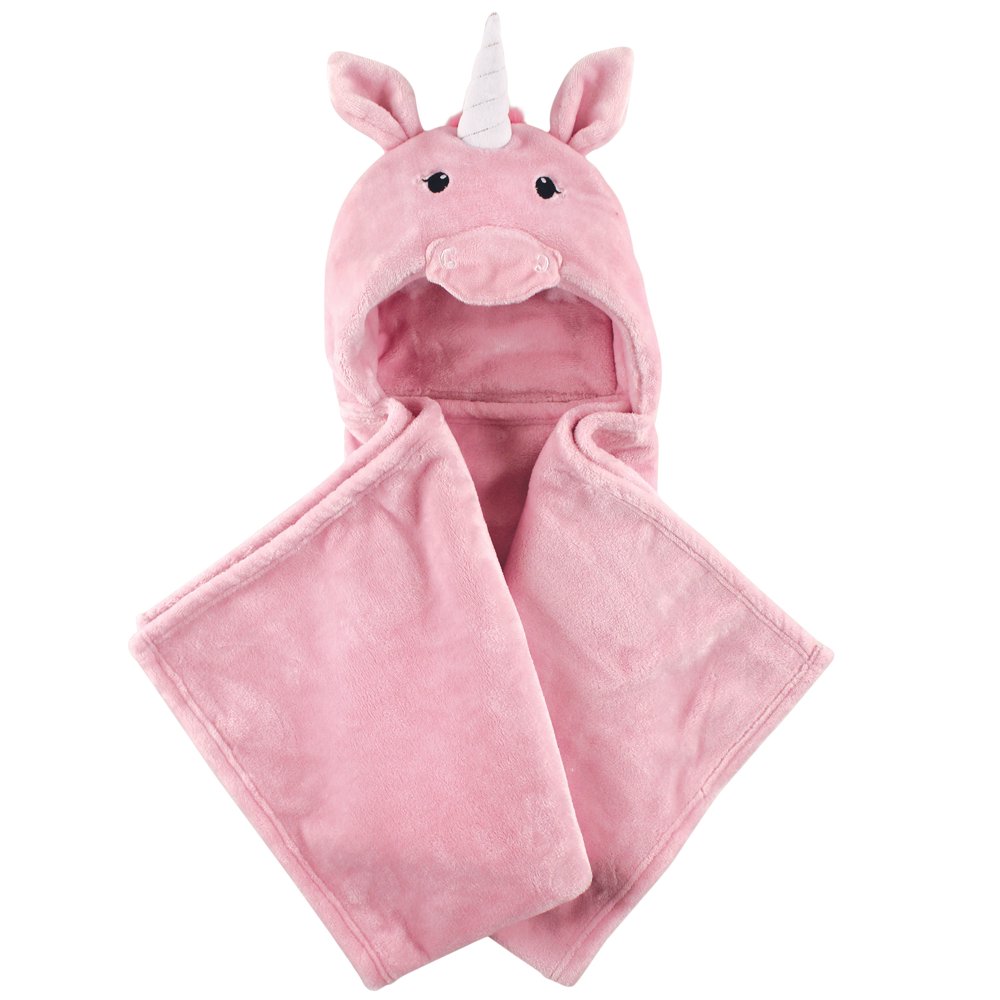Hudson Baby Hudson Baby Boy and Girl Animal Hooded Blanket Pink