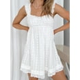 thumbnail image 3 of Coduop Graduation White Short Lace Dress for Women Backless Bandage Mini A Line Dresses, 3 of 6