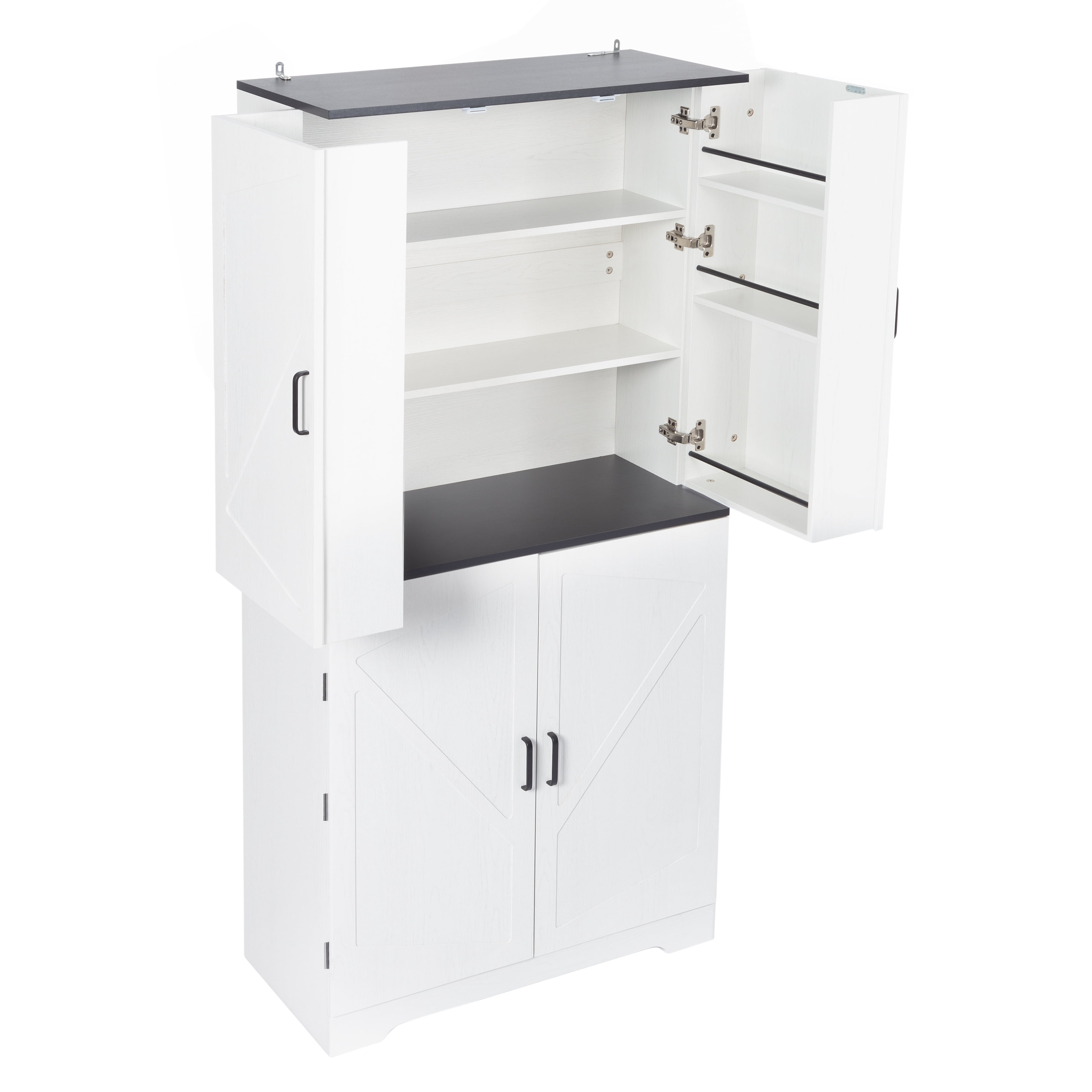 Gewnee 67.7" Modern Kitchen Pantry Cabinet with Magnetic Lock,Adjustable Shelves & Door Storage - Versatile Storage Cabinet for Kitchen,Dining or Living Room Organizer