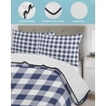 thumbnail image 4 of Navy Blue White Plaid Twin Size Down Alternative Comforter, Lightweight Comforter Quilt Bedding Set with Pillow Shams Farmhouse Checkered Buffalo All Seasons Bed Comforter Duvet Insert 68"x86", 4 of 7