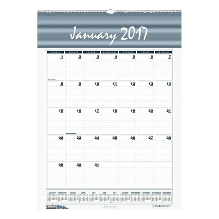 House of Doolittle Recycled Bar Harbor Wirebound Monthly Wall Calendar, 12 x 17, 2018