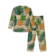 thumbnail image 2 of Kll Pineapples Palm Leaves Sleepwear Mens Flannel Pajamas,Long Cotton Pj Set, 2 of 9