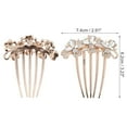 thumbnail image 2 of 1 Pc Women Flowers Hair Insert Comb for Straight Thick Wavy Curly Hair White Alloy Rhinestone, 2 of 3