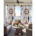 thumbnail image 4 of Boho Geometric Blackout Curtains 72 Inches Long for Bedroom, Ethnic Feathers Patterns Retro Farmhouse Thermal Insulated Room Darkening Black Out Window Curtain Panels Grommet Drapes for Living Room, 4 of 8