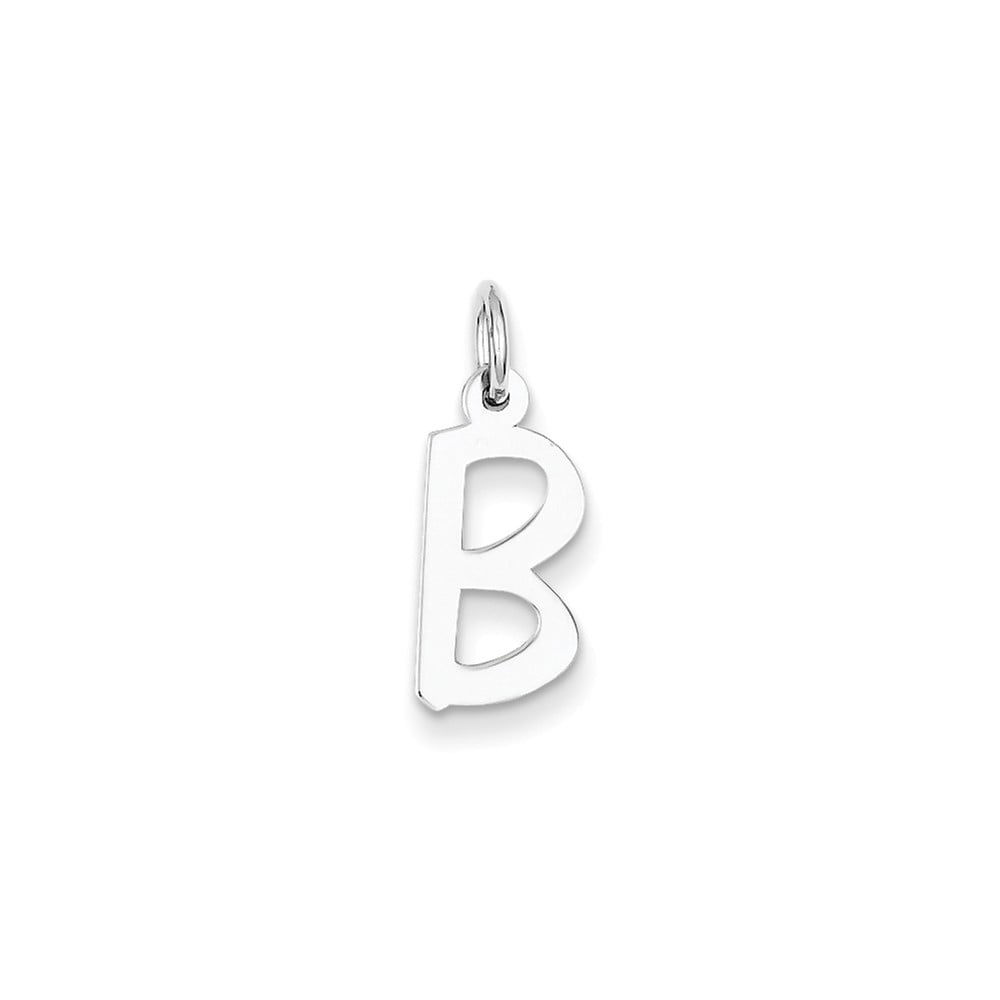 Jewelry Adviser Charms Sterling Silver Small Block Initial B Charm