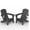 with cup holder, black 2-pack, variant on Folding HDPE Adirondack Chairs Set of 2 with Side Table, 3-Piece All Weather Patio Furniture Set with Cup Holders, Wood Grain Textured Lawn Chairs for Outside Fire Pit, Deck, Garden