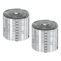 Uxcell Self Adhesive Glass Mirror Mosaic Tiles 3200 Pcs 0.2'' x 0.2'' Disco Tiles Silver 2 Pcs