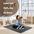 thumbnail image 5 of Gymax 4 x 6 FT Faux Fur Soft Shag Area Rug Fluffy Throw Carpet Non-slip Home Grey, 5 of 10