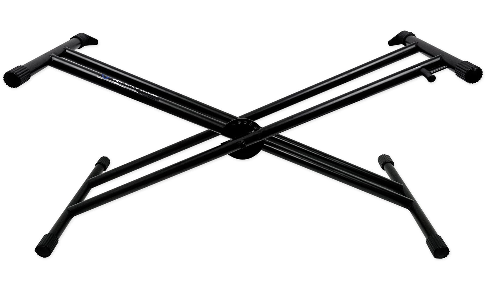 Rockville RKS30X Double X Braced Keyboard Stand w/ Push Button Lock + DJ Scrim