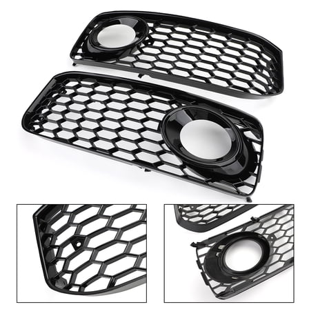 2x Fog Light Grill Grille Black Trim For Audi A5 S-Line S5 B8 RS5 2008-2012