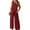 RED, variant on SHIBEVER Outfit Sets for Women 2 Piece Sets Summer Casual Sleeveless Set Outfits with Pockets Round Neck Tank Tops Matching Sets for Womens Clothes Elastic Waist Wide Leg