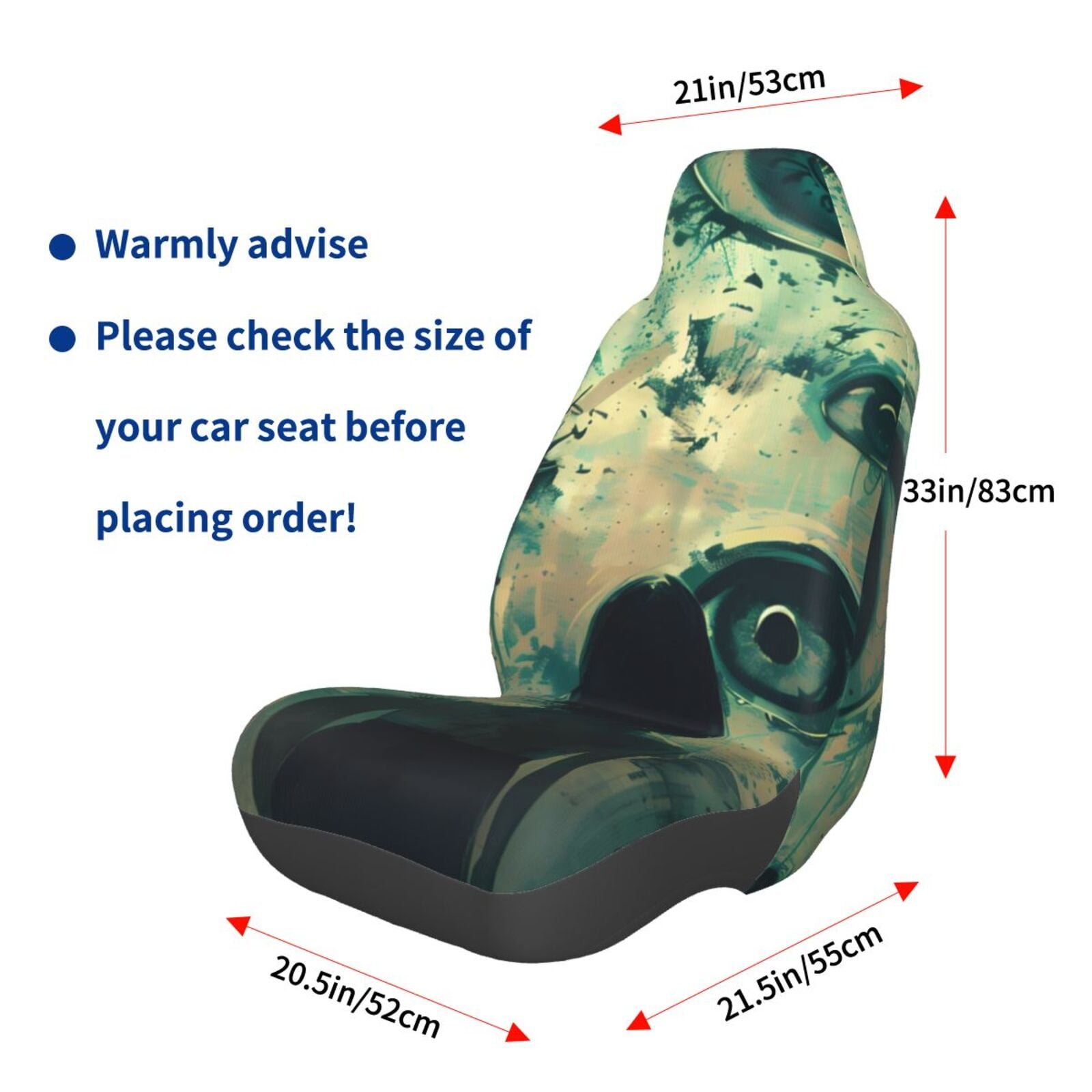 Naloa Eyes Watching In The Dark Car Seat Covers Universal Front Seat Coves for Car Accessories ,Padded Car Covers for Automotive, SUV, Truck, and Van