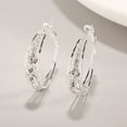 thumbnail image 3 of UDIYO Women Earrings Attractive Shiny Rhinestones Inlaid Hoop Earrings Piercing Jewelry for Party, 3 of 7