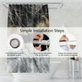 thumbnail image 6 of Black and White Marble Bathroom Shower Curtain Gold Sand Artistic Bath Curtain with Hooks Waterproof Polyester Fabric Shower Curtains for Modern Luxury Bath Decorative, 72x72 Inch, 6 of 6