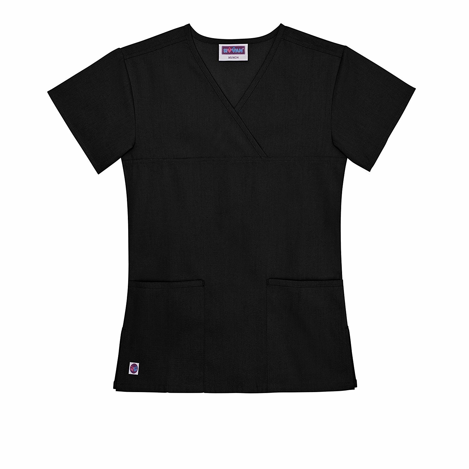 Sivvan Women’s Scrubs Yneck Partial Mock Wrap Top (Available in 8
