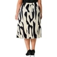 thumbnail image 3 of Agnes Orinda Women's Plus Size Skirts Print Pleated High Waisted Summer Casual A Line Midi Skirt 1X Black, 3 of 6