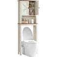 thumbnail image 1 of SONGMICS HOME LIRY Colección - Armario sobre el Inodoro, Organizador de Baño, con Puertas de Granero, Estante Ajustable, Blanco Rústico, 1 of 5