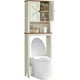 thumbnail image 1 of SONGMICS HOME LIRY Colección - Armario sobre el Inodoro, Organizador de Baño, con Puertas de Granero, Estante Ajustable, Blanco Rústico, 1 of 5
