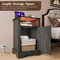 thumbnail image 5 of Mayincolor LED Nightstand with Charging Station, Farmhouse Wooden Side Table, Bedside Table with Storage Cabinet and Shelf, Rustic End Table for Bedroom, Living Room, Dark Gray, 5 of 9