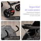 thumbnail image 3 of Carriola Yei Gris Tipo Bastón Con Asiento Reclinable Descansabrazos Capota y Diseño Plegable, 3 of 9