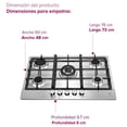 thumbnail image 4 of Combo Parrilla a Gas 5 Quemadores AI5 Campana de Isla 76 cm CEVD90C AVERA AI5CEVD90C, 4 of 4