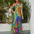 thumbnail image 4 of Vibrant Colorful Psychedelic Floral Art Art Sleeveless Dress Women's Summer Suit Dresses for Women 2025 Luxury Party Dress, 4 of 7