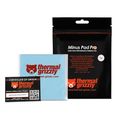 Thermal Grizzly TG-MP-P-100-100-20 Minus Pad Pro – Thermal Interface Pad, 100x100x2.0mm