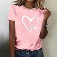 thumbnail image 3 of Neewe Women's T Shirts Short Sleeve Tees Heart Graphic Loose Summer Tops, 3 of 7