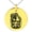 Gold, variant on Stainless Steel Pirate Skull Crossbones Rum Engraved Small Medallion Circle Charm Pendant Necklace