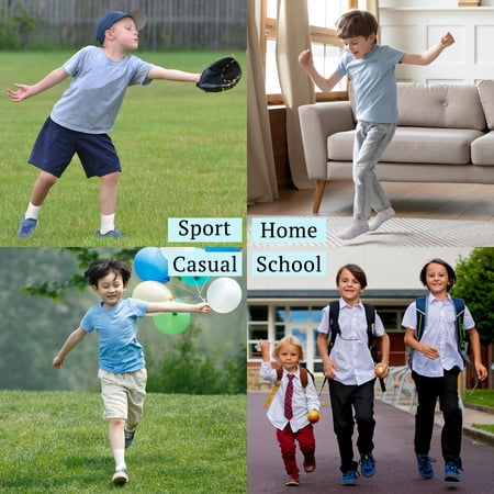 Kid's Mid-Calf Socks,18 Pairs of Boys and Girls Comfortable Breathable Elastic Socks for School 1-14 Years Old Kids