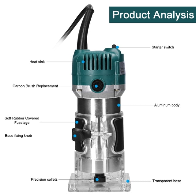Geevorks Electric trimming machine,Siuke Power Tool With Router Power Tool Versatile Router Power Tool With 15pcs Wood Versatile Router Mewmewcat
