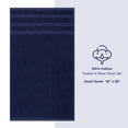 thumbnail image 4 of American Soft Linen Luxury Turkish Hand Towel Set, 100% Cotton 4 Piece Hand Face Towels for Bathroom and Kitchen, Navy Blue, 4 of 9