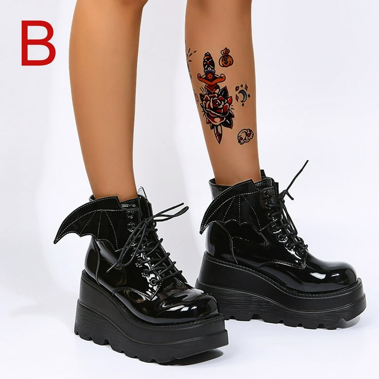 FINAL SALE Leather Sneaker Boots Platform Boots Winter 