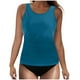 thumbnail image 2 of Traje de baño de bikini liso sin mangas para mujer, traje de baño push-up acolchado, conjuntos de blusa de traje de baño de poliéster para mujer, 2 of 4