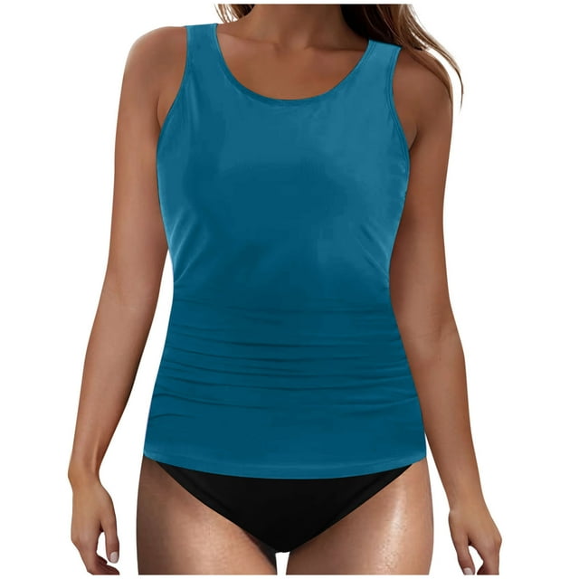 Women's Tankini Bathing Suits Tankini Swimsuits Two Piece Swim Tank Top with Shorts Ladies Swimwear