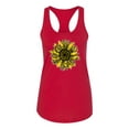 thumbnail image 2 of Wild Bobby, Artsy Cheetah Leopard Print Sunflower, Fashion, Women Racerback Tank Top, Red, Large, 2 of 3