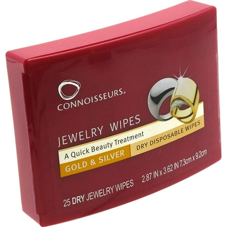 Jewelry Wipes - World Leader Jewelry Essentials Cleaner 1014-CON, Leaves an Anti-tarnish Shield on Silver Jewelry to maintain a Like-new Luster. By Connoisseurs