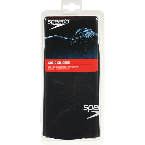 Speedo Black Solid Silicone Swim Cap One Size 1 ea