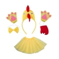thumbnail image 3 of Accesorios de disfraz de pollo 3D para cosplay, Halloween, niñas y niños. Amarillo con cola roja, 3 of 9